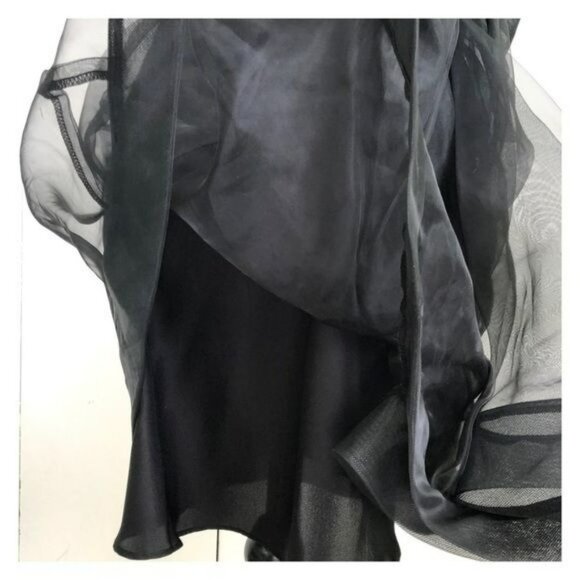 Allen Schwartz Prive One Shoulder Black Dress Size 6 - Picture 5 of 8